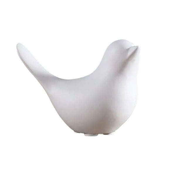 ACDANC Black & White Ceramic Bird Statue,Knick Knacks for Shelves - Contemporary Home Office Desk Ornament -