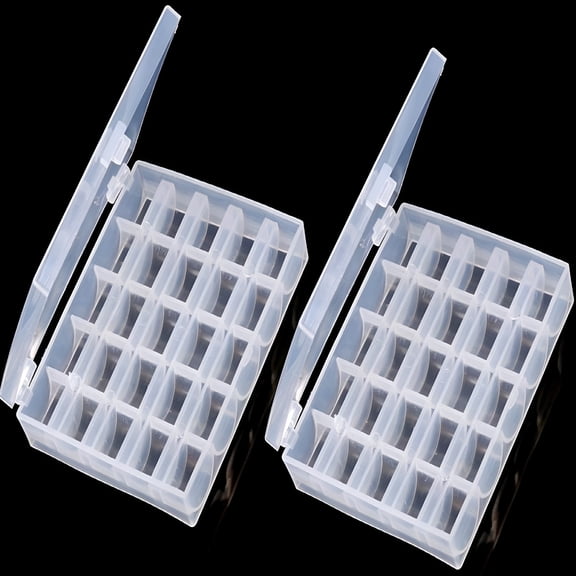 ACDANC Bobbin Box, Machine Bobbin Organizer Plastic Case, Transparent 25 Slots Empty Bobbins Spools Box, Sewing Craft Plastic Case Storage Box for Sewing Machine