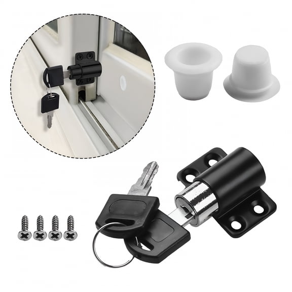 ACDANC Bolt Sliding Door Lock Patio Anti-Theft Door Locks Easy Install Protection Security White/Silver/Black