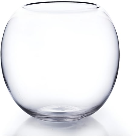 ACDANC Bowl Glass Vase,Diameter 10",Height 8",Open Width 6",(Multiple Sizes Choices)Clear Bubble Planter Terrarium Fish Bowl for Wedding Event Home Decor,1 Piece