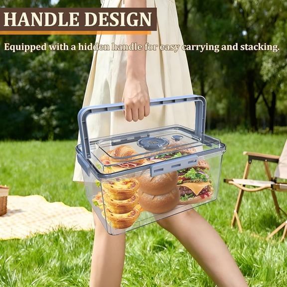 ACDANC Bread Box with Digital Hygrometer,Bread Boxes with Lid and Handle,Time Recording Bread Storage Container for Kitchen Counter Airtight,Large Bread Boxes for Homemade Breads,Toast,Donut&Cookies