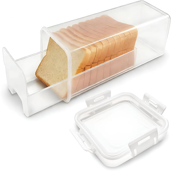 ACDANC Bread Container with Drawer Tray,Plastic Bread Box with Airtight Lid,Homemade Bread Loaf Bread Keeper,Bpa Free Sandwich Loaves Holder for Kitchen Countertop Pantry&Freezer