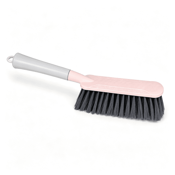 ACDANC Bristle Brush - 15-Inch Soft Bristle Cleaning Brush Handheld Broom for Dusting Beds,Sofas,Cars,Clothes and Furniture Soft Bristle Cleaning Brush Cleaning Brushes (Pink)