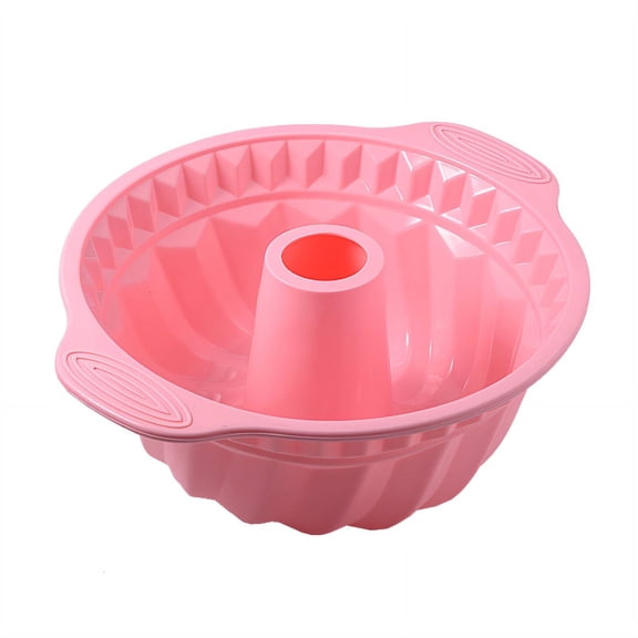 ACDANC Bundt Cake Pan,High and Low Temperature Resistance Circle Bundt Cake Pan Nonstick,Easy Release Bundt Pan,Pink