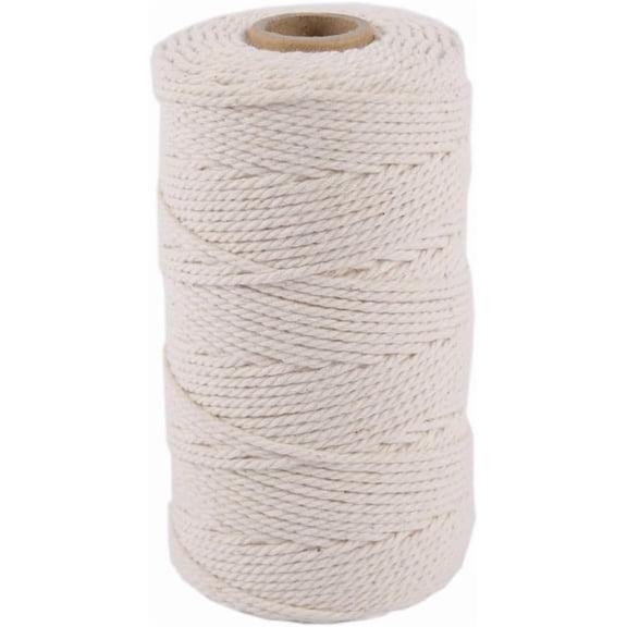 ACDANC Butchers Cotton Twine String 328ft, 2mm 3-Ply Food Safe Cooking Twine for Trussing Meat and Roasting, Kitchen Baking String for Gift Wrapping, Crafting and Knitting Projects