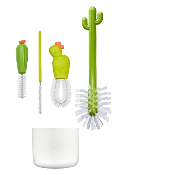 ACDANC Cacti Bottle Cleaning Brush Set - Includes Bottle Brush, Nipple Brush, Detail Brush, and Straw Brush - Baby Bottle Brush Set for Bottle Drying Rack - Baby Essentials - 4 Count