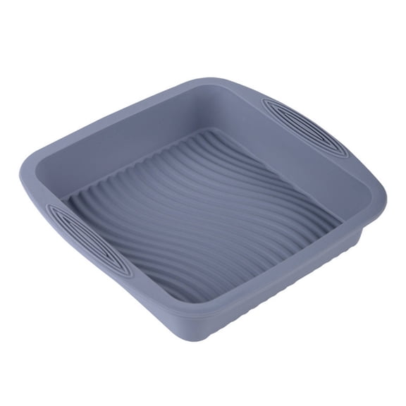 ACDANC Cake Pans Even Heat Distribution Brownie Pan Eco-Friendly Material 8X8 Baking Pan Anti-Slip Bottom Gray