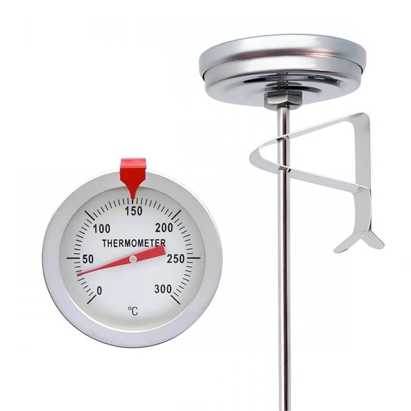 ACDANC Candy Thermometer Deep Fry Jam Sugar Syrup Jelly Thermometer with Stainless Steel Large 2 Inches Dial&6 Inches Accurate Sensitive Long Probe Oil Thermometer Cooking Thermometer Silver
