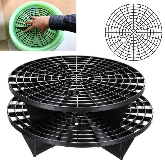 ACDANC Car Wash Grit Trap Insert 9In Plastic Water Bucket Filter Mesh Guard Sand Dirt Separator Scratch Sponge Kit for Auto Cleaning Paint Protection
