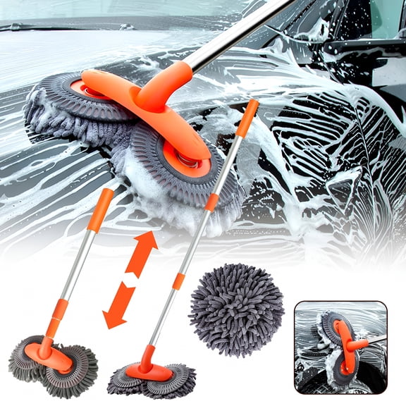 ACDANC Car Wash Mop With Long Handle,Car Wash Mop Brush,Microfiber Car Wash Mop,Microfiber Car Cleaning Tools Supplies,Long Handle Car Cleaning Kit,Brush Duster Scratch Free Cleaning Tool