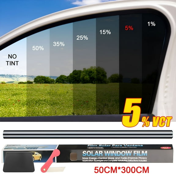 ACDANC Car Window Tint 5% VLT Film Roll Kit Uncut Decals Interior for Car Office Commercial