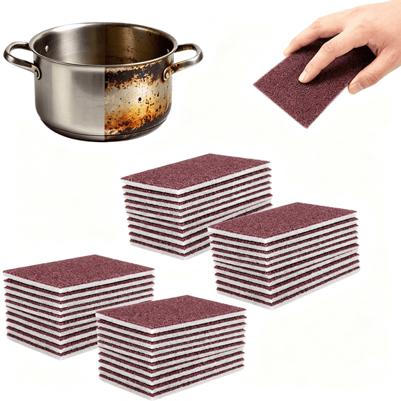 ACDANC Carborundum Sponge Pads,Heavy Duty Scouring Sponges for Stainless Steel Pans,Reusable Cleaning Scrub Pads,Removes Grease Stains,Kitchen Dish Cleaning Tools (40)
