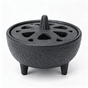 ACDANC Cast Iron Incense Burner with Fireproof Cotton,Bakhoor Burner for Resin,Charcoal,Cones & Sticks,Meditation & Yoga Decor,Durable Charcoal Incense Burner
