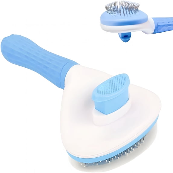 ACDANC Cat Brush Self Cleaning, Ergonomic Handle, Slicker Cat Brush with Release Button, Tool for Cats and Dogs Pet Hair Cleaner, Easy to Remove Loose Undercoat