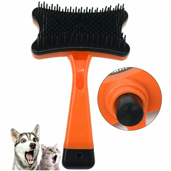 ACDANC Cat Brush for Shedding,Self Cleaning Dog Brush,Cat Brush for Shedding,Orange