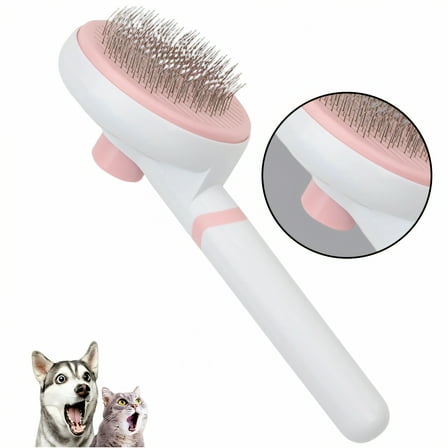 ACDANC Cat Brush for Shedding,Self Cleaning Dog Brush,Dog Brush for Shedding,Pink