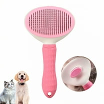 ACDANC Cat Brush,Self Cleaning Deshedding Dog Brush,Metal Needle Comb Cat Brush for Shedding,Pink