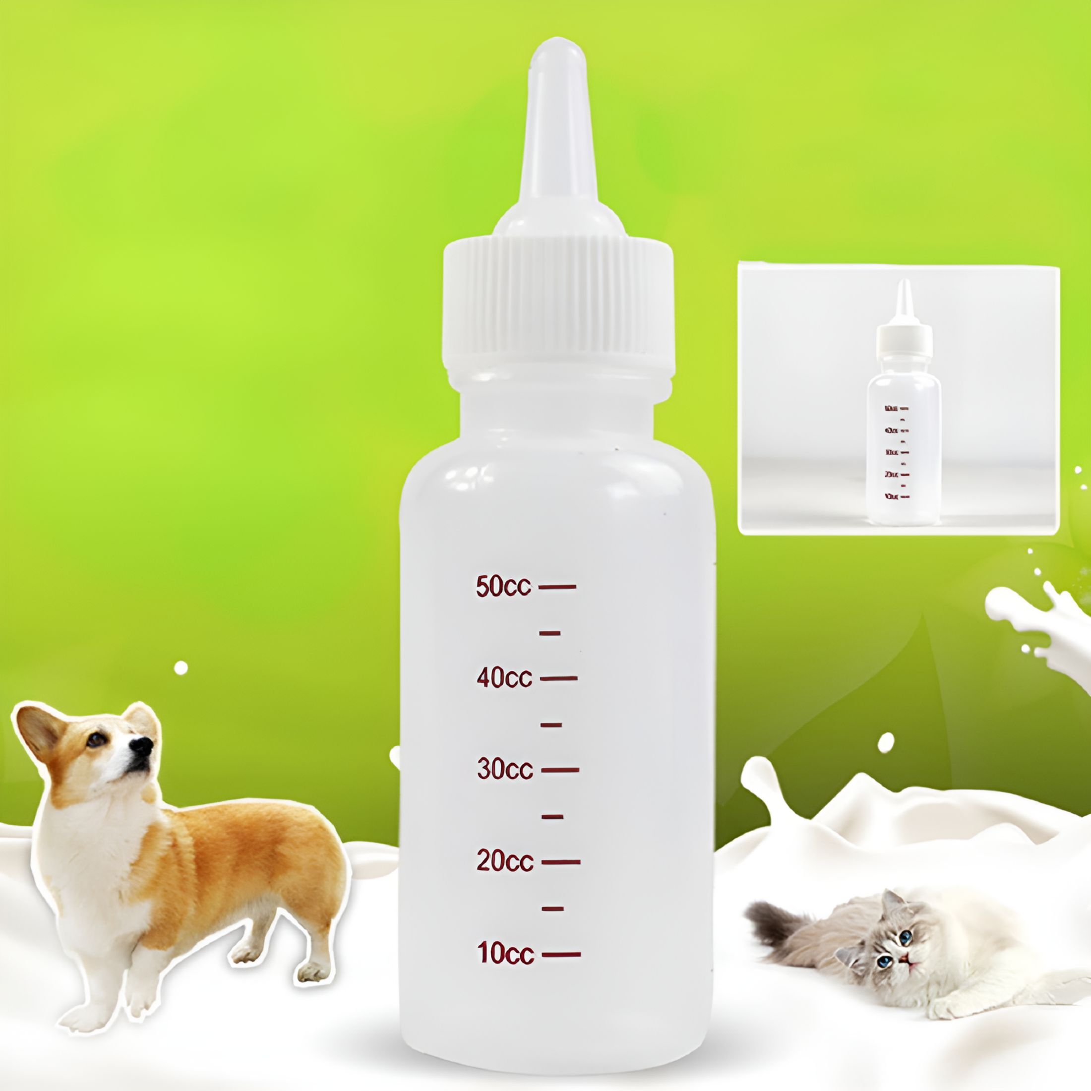 Cabilock 400ml Livestock Feeding Bottle 5pcs Small Animal Milk Lambs Feeder For Puppy Pet Dog Cat Calf
