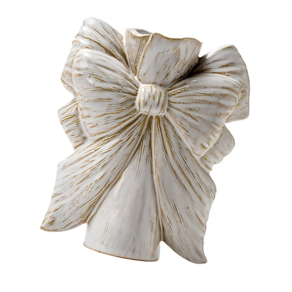 ACDANC Ceramic Flower Vase Hydroponics Vase with Bow Home Furnishing Elegant Housewarming Gift Decorative Flower Vase for Dining Room
