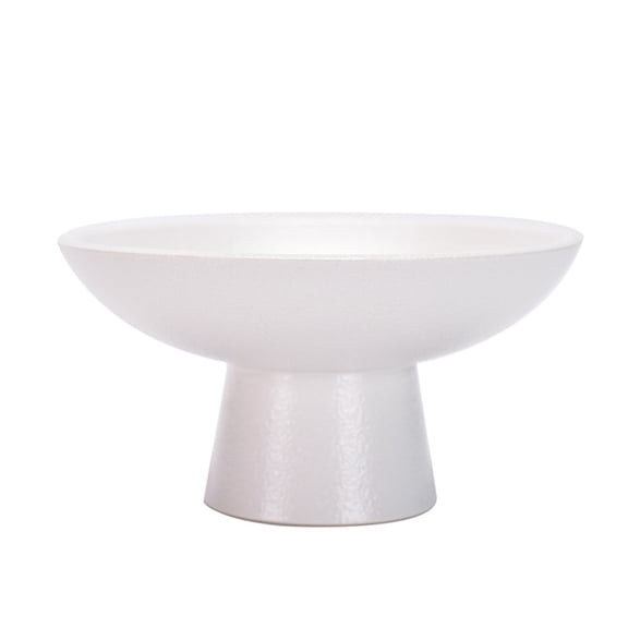 ACDANC Ceramic Fruit Bowl,Vintage Decorative Dessert Tray, High-Footed Serving Plate for Tea Snacks,Cake,Multi-Purpose Dish,White