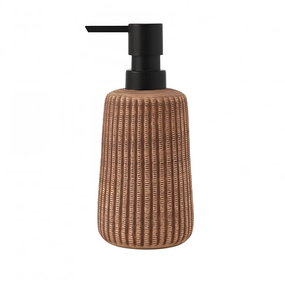 ACDANC Ceramic Lotion Dispenser,Hand Soap Dispenser,Refillable Shampoo Dispenser,Bathroom Kitchen-Light Brown-400ml/14oz