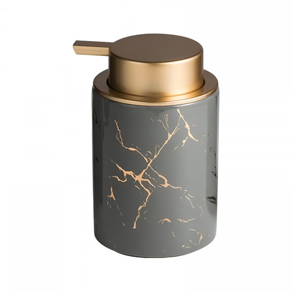 ACDANC Ceramic Soap Dispenser Lotion Bottle Decorative Multipurpose Refillable Dish Soap Dispenser for Bath Bathroom Countertop Home Marble Gray