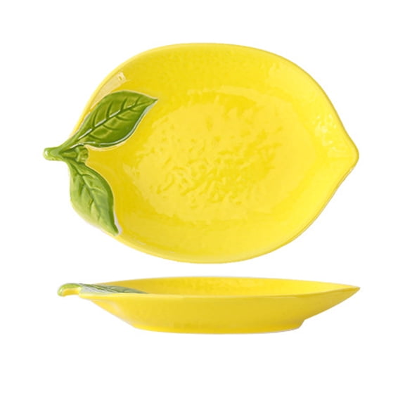 ACDANC Ceramic Spoon Rest for Stove Top & Kitchen Counter Spoon Holder for Cooking Ladle Cute Coffee Spoon Rest Utensil Rest Spatula Rest, Lemon Kitchen Decor Accessories (Yellow)