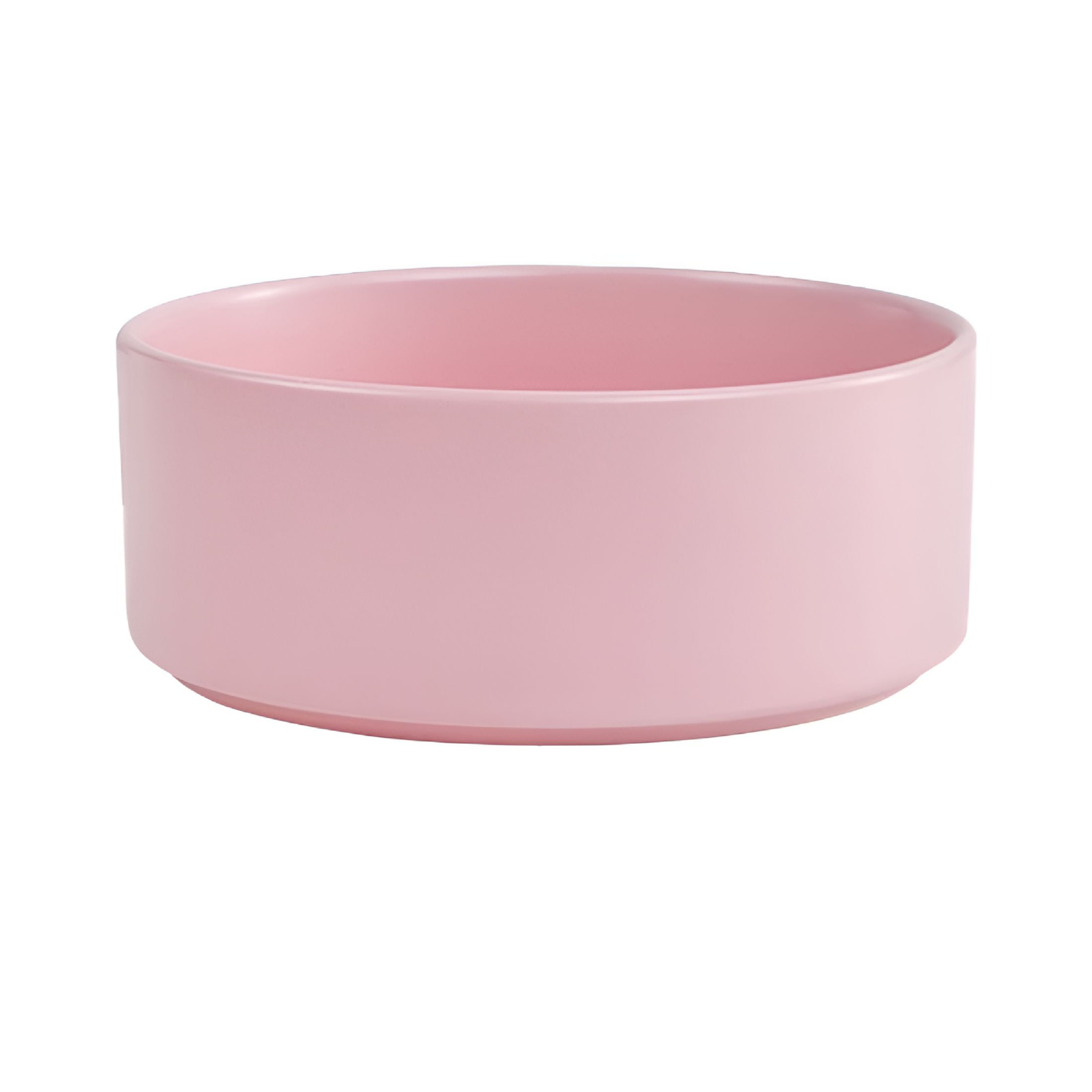 ACDANC Ceramic Stoneware Pet Bowl for Cats and Small Dogs,Classic Heavy Duty Non Slip Ceramic Cat Dish Small Animal Bowls for Food and Water - Pink