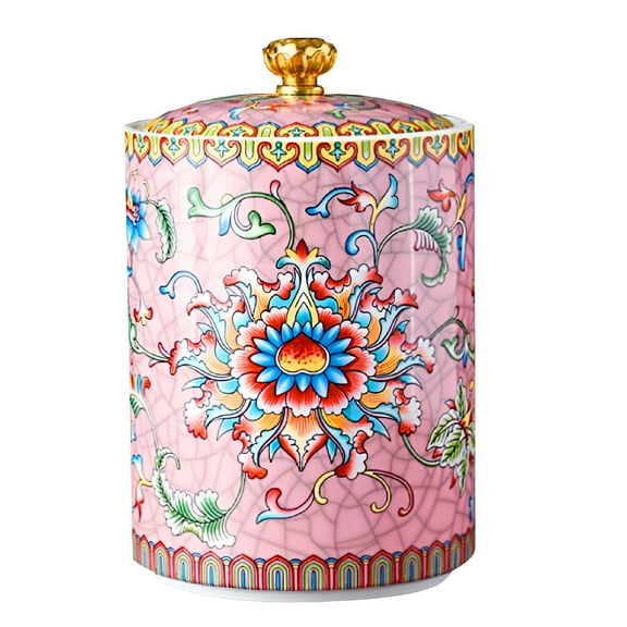 ACDANC Ceramic Tea Storage Jar, Airtight Enamel Coffee Canister, Large Loose Leaf Tea Container for Kitchen Organization and Home Decor Display