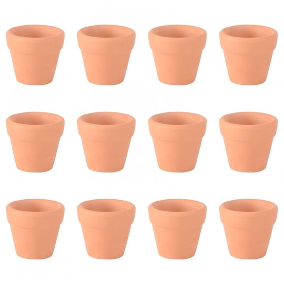 ACDANC Ceramics Plants Pots 12Pcs 3x3cm Small Mini Terracotta Pot Clay Ceramic Pottery Planter Cactus Flower Pots Nursery Pots Great for Plants Crafts Wedding Favor (1.18X1.18X1.18Inches)