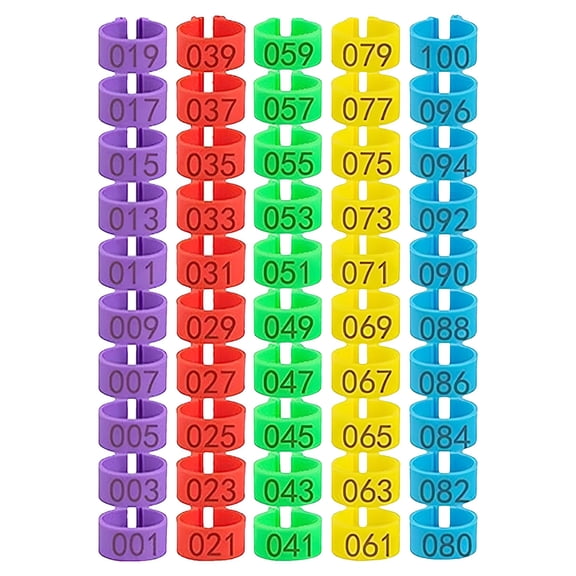 ACDANC Chicken Identification Band - Clip-On Band Tags Numbered Leg Rings for Poultry, Chicken Identification Legs Bands for Chicken Ducks