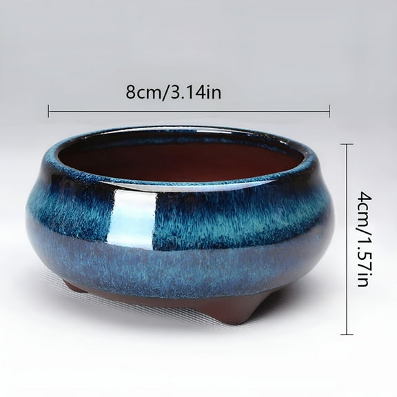 ACDANC Chinese Style Bonsai Pots Breathable Stoneware Bonsai Pots With Holes Ceramic Crafts for Garden