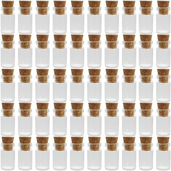 ACDANC Clear Glass Mini Bottles with Cork for Crafts Decorations and Party Favors 50 Count