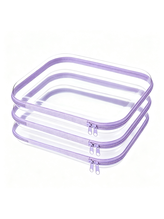 Clear Hard Shell Zipper Casetransparent Cosmetic Bag Organizercrush Resistant Clear Makeup Pouch for Travel Toiletriescosmetics and Accessoriesversatile Clear Hard Shell Zipper Case