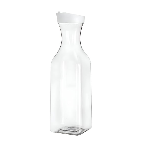 ACDANC Clear Plastic Bottles with Lids,1.5 L Square Base Juice Containers,Milk Container,Milk Storage Bottles Beverage Containers for Fridge,Leak Proof,Bpa Free