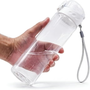 ACDANC Clear Plastic Water Bottle | No Markings 24Oz Chug Lid Sports Water Bottle | Leak Proof Re-Usable Flip Top Plastic Drinks Bottles for School,Exams,Office,Gym,Cycling (Clear-24Oz)