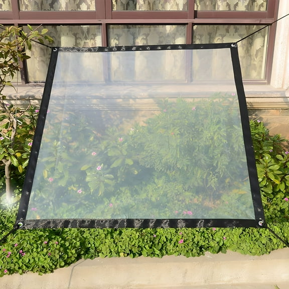 ACDANC Clear Tarp with Grommets,7x10ft Heavy Duty Waterproof PVC Transparent Tarpaulin Poly Clear Vinyl Tarp Cover,14Mil Clear Awning Canopy Patio Enclosure,for Home Garden Outdoor