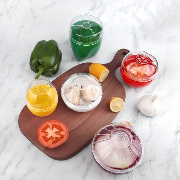 ACDANC Clearance Plastic Fruit and Vegetable Storage Containers Set for Fridge,Onion Storage Container,Avocado keeper,Tomato Saver,and Lemon holder