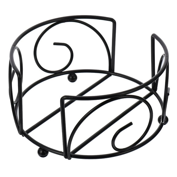 ACDANC Coaster Holder Rack Round Iron Coasters Stand Metal Drink Cup Mat Organizer Holders Black Tray Without Storage Kitchen