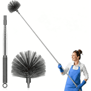 ACDANC Cobweb Duster with Extension Pole,Retractable Dusters for Cobweb Cleaning 89-Inch Long Handle Ceiling Fan Spider Web Brush for Outdoor Indoor High Ceilings