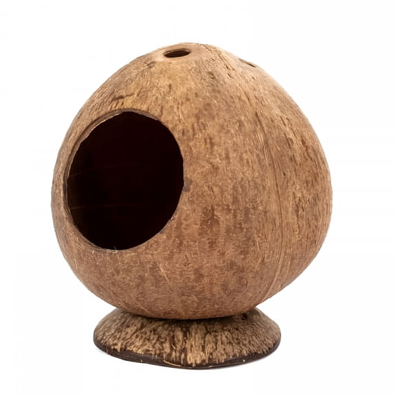 ACDANC Coconut Hut Hamster House Bed, for Gerbils Mice Small Animal Cage Habitat Decor, Bite-Resistant, Pet Hiding House