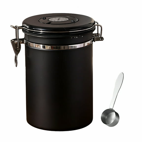 ACDANC Coffee Container,Household Coffee Bean Sealed Storage Tank Tool,Tea Sugar Canisters,Airtight Storage Tank Black 8L