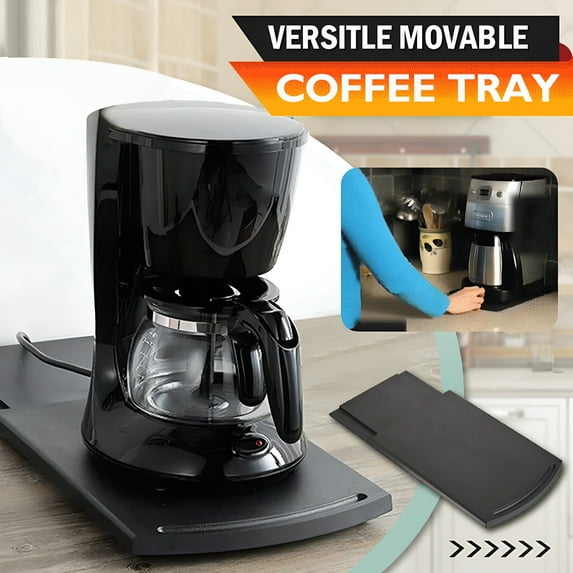 ACDANC Coffee Maker Trays,Kitchen Sliding Coffee Tray Mat,Under Cabinet Appliance Coffee Maker Toaster Countertop Storage Moving Slider
