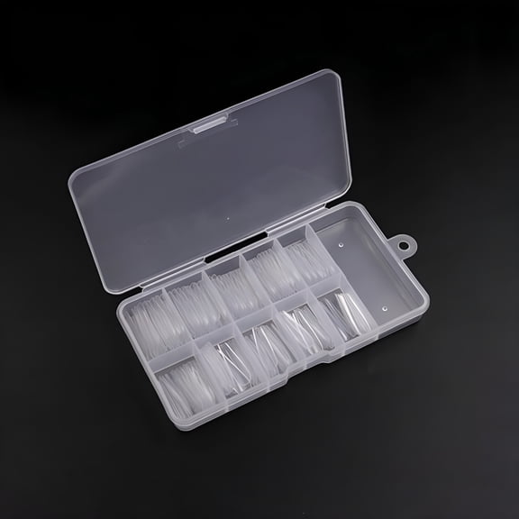 ACDANC Coffin Fake Nails, 100PCS Long Ballerina Nails Press on Nail Tips Acrylic Nails Full Cover False Nail Tips DIY False Nail Art Tips Artificial Nails with Case for Nail Salons, Clear