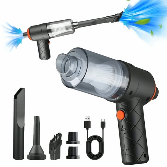 ACDANC Compressed Air Duster & Mini Vacuum Keyboard Cleaner 2-in-1, New Generation Canned Air Spray, Cordless Blower Computer Cleaning Kit