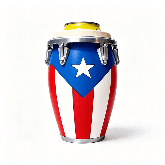 ACDANC Conga-Style Can Holder for 12Oz Cans-Celebrate Caribbean Pride,Puerto Rican,Cuban,& Resistance Flag Designs for Parties,Gifts,& Everyday Use (12 Oz)