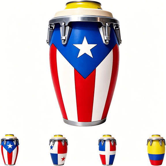 ACDANC Conga Style Can Holder,3D Printed Can Holder,Flag Conga Style 3D Printed 12Oz Can Holder,Portable Beverage Carrier,Novelty Drink Holder,Caribbean Gift