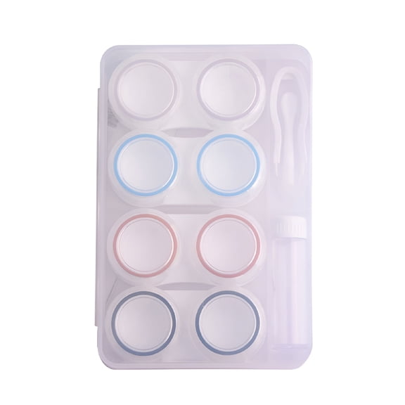ACDANC Contact Lens Cases 4PCS,Portable Contact Lens Cases for Left/Right Eyes,Sight Savers with Box Container Soak Storage Travel Cases Kit,Contact Lens Storage Holder White
