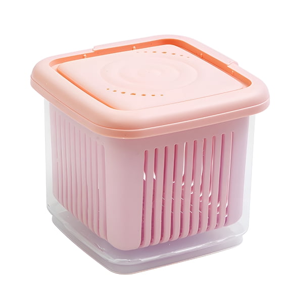 ACDANC Container with Colander | Leakproof Food Storage | Perfect for Rinsing and Storing Fruits and Veggies | Bpa Free | Microwave and Dishwasher Safe | Freezer Safe - Pink