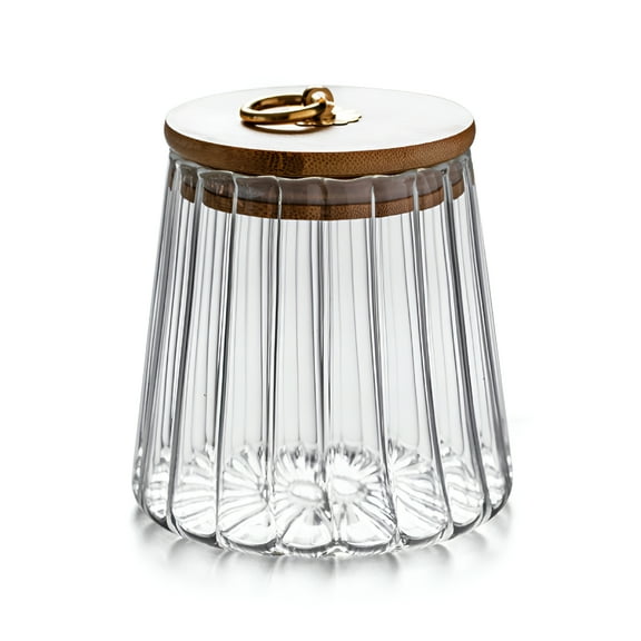 ACDANC Cookie Jar,Wide Mouth Large Glass Jars with Bamboo Lid,Airtight Storage Food Kitchen Counter Containers for Candy,Flour,Oats,Coffee Bean,Pet Treats,Laundry Pods,Laundry Detergent